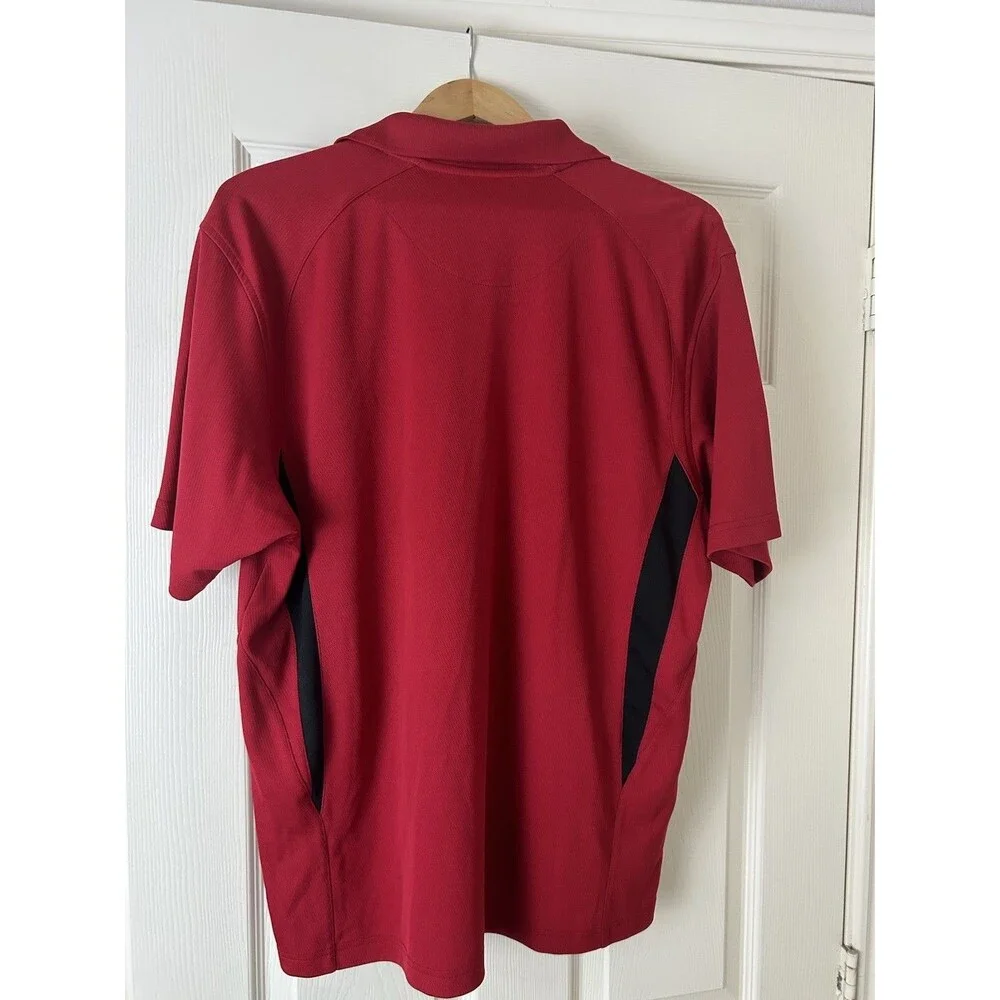 PGA Tour Pro Series Mens Red Polo Golf Shirt Black Accents Size Large - Picture 5 of 7